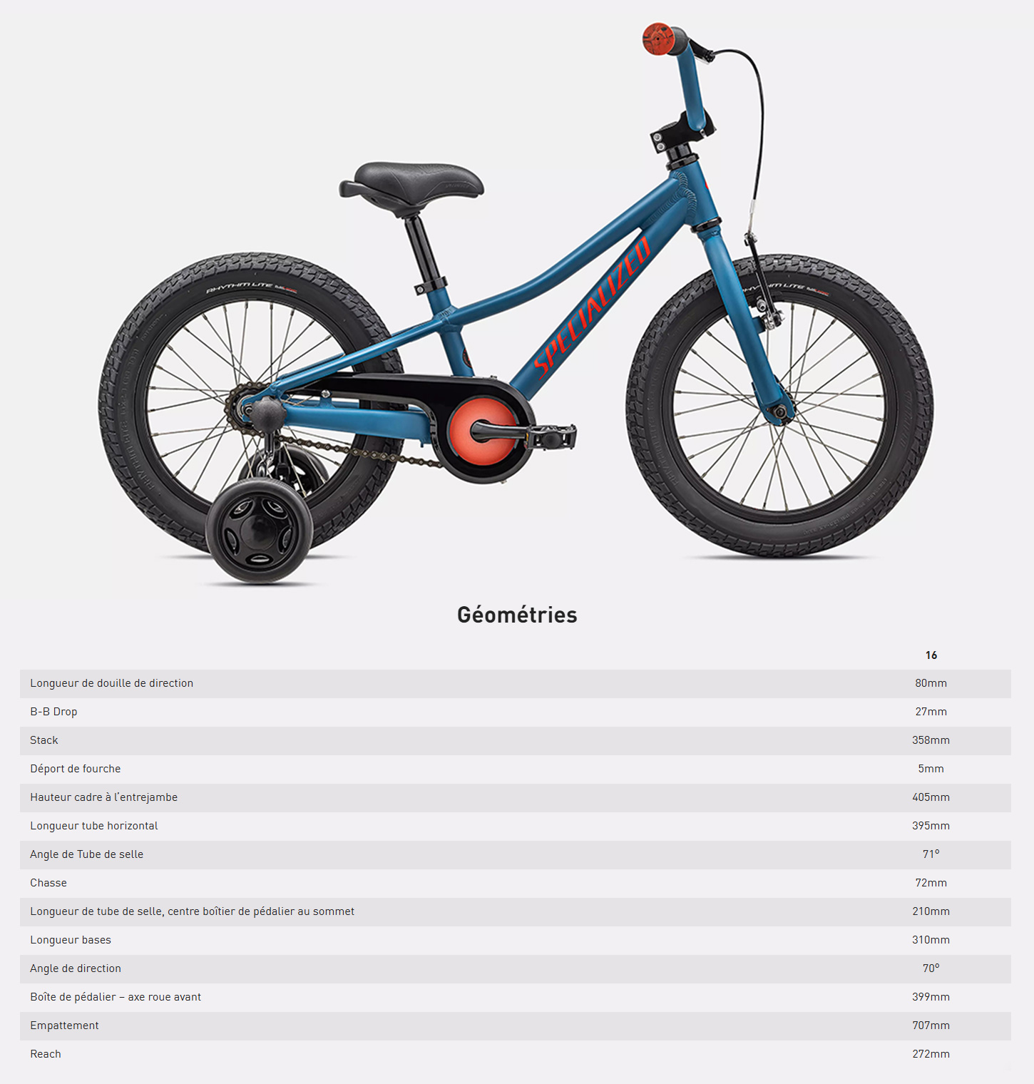 Guide de taille du vélo Riprock Coaster 16 année 2026